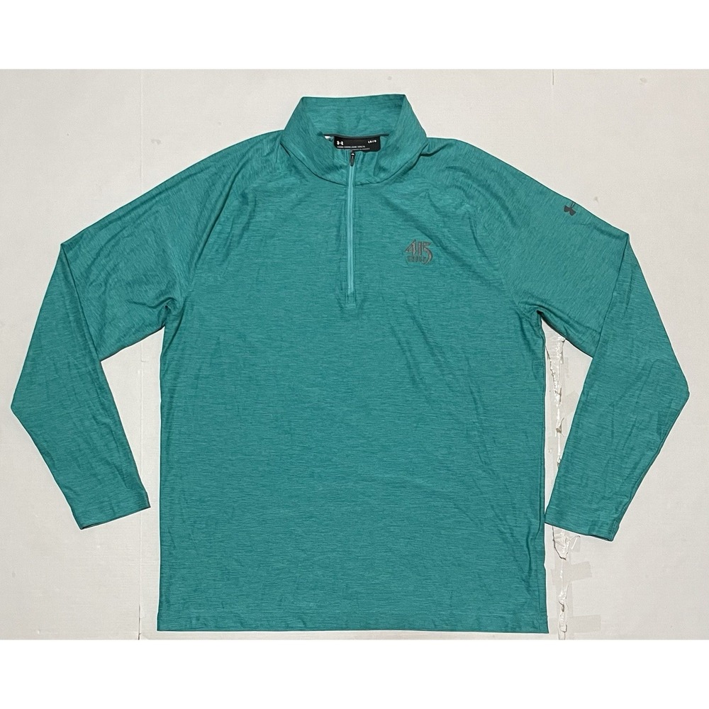 Under Armour Mens Golf 1/4 Zip Fleece Pullover‎ Size Large Teal Loose 415 Group